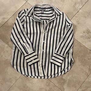 H&M Monochrome Striped Button-Down Shirt